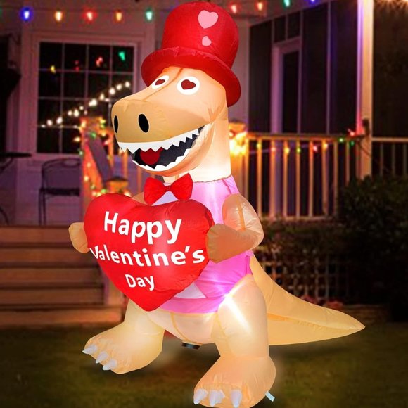 Other - 4 Foot Valentine's Day Inflatable Dinosaur Outdoor , Indoor Decoration